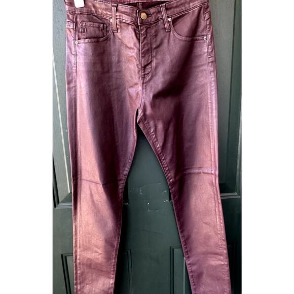 NWOT AG Farrah Skinny Ankle Coated Jeans 27R Portobello Leather Look High Rise - Picture 2 of 9